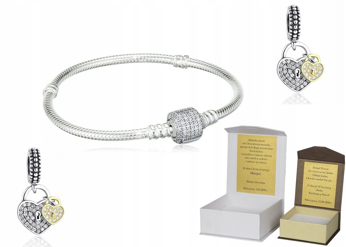 Bransoleta 21cm do CHARMS + DEDYKACJA B116