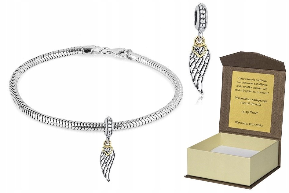 Bransoletka srebrna + CHARMS 19 cm B149