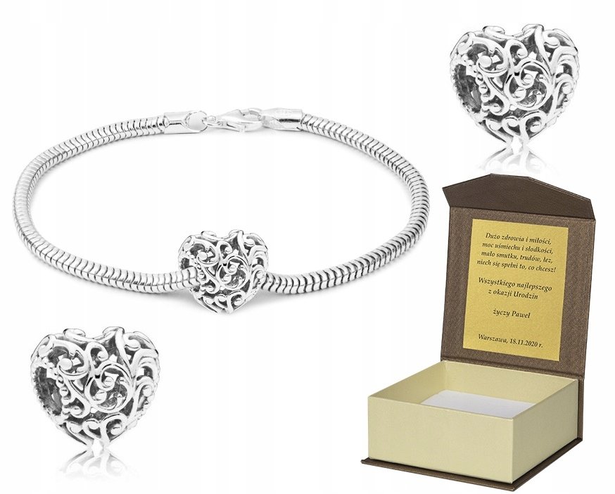 Bransoletka SREBRO do CHARMS 17 cm + B144