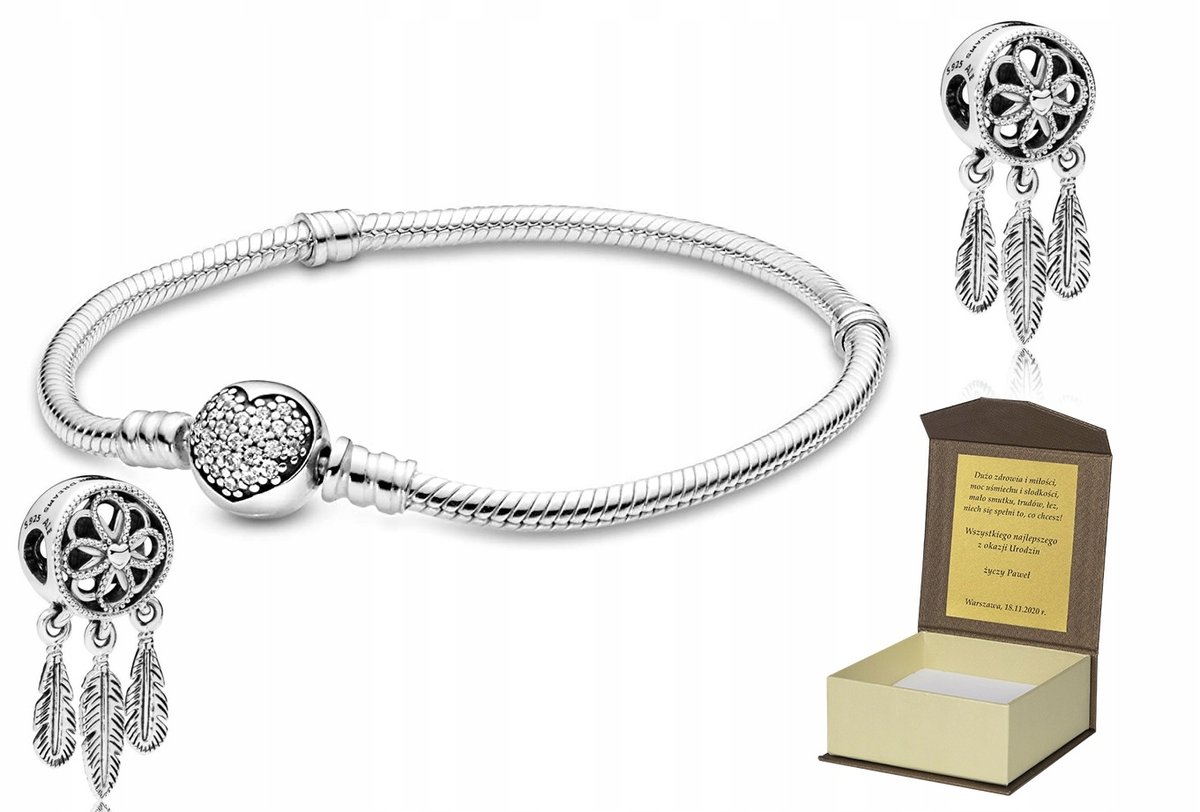 Bransoletka 21cm do CHARMS dedykacja B119