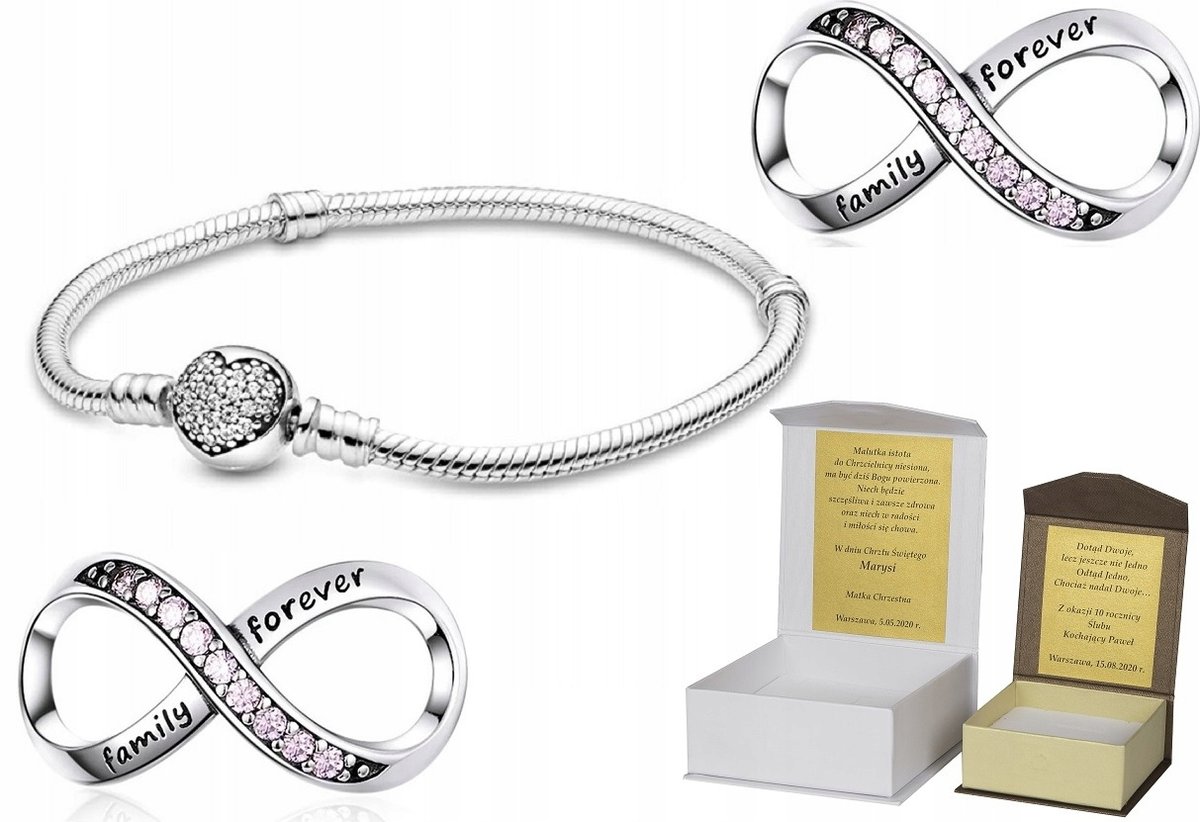 Bransoletka srebrna 21 cm CHARMS + B119
