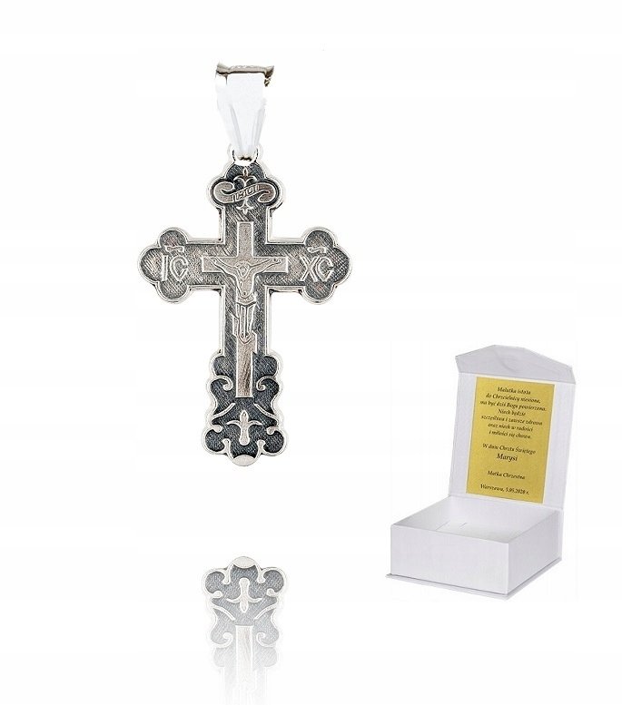 925 Srebrny Krzyżyk Prawosławny 1,31 g 3 cm K27
