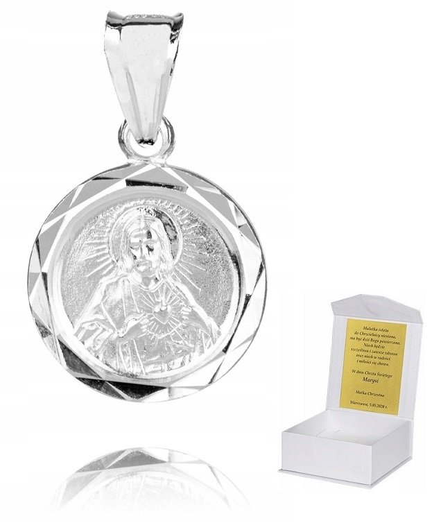 925 Srebrny Medalik Katolicki 925 1,78g 2,3cm M41