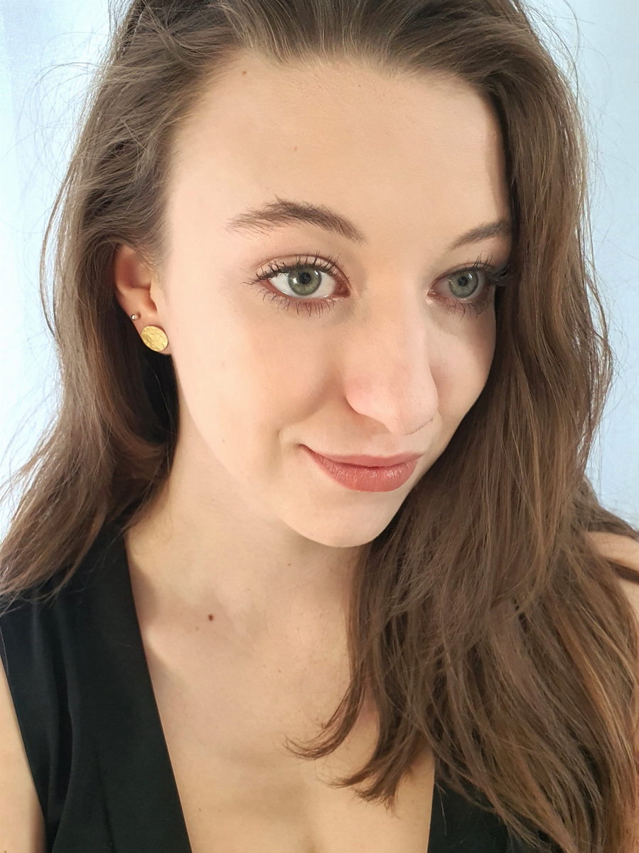 Pełnia księżyca złota -  kolczyki mini na sztyftach