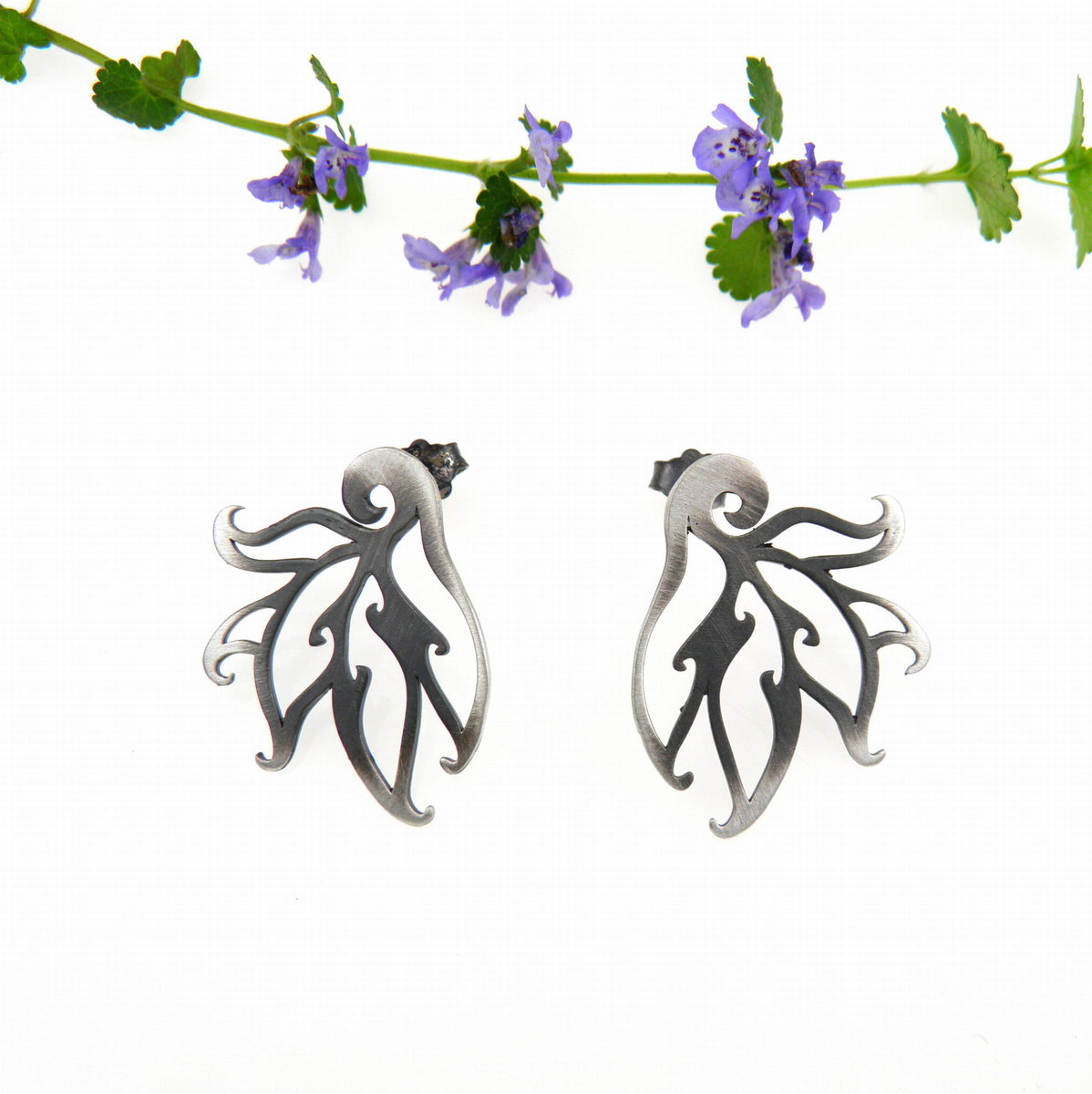 Kolczyki na sztyftach - Płomyki mini