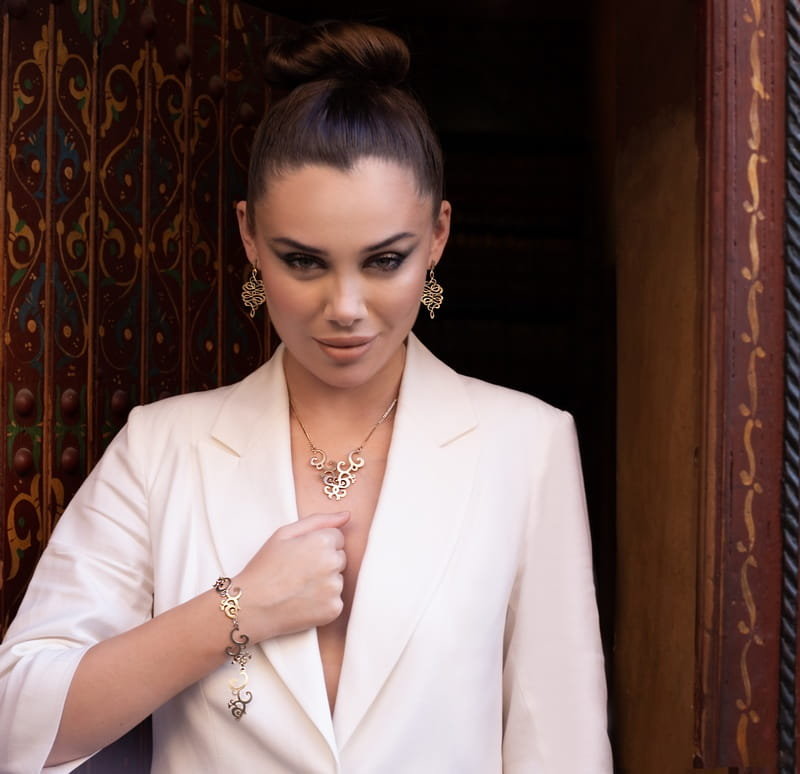 Esyfloresy złote II - kolczyki srebrne na sztyftach