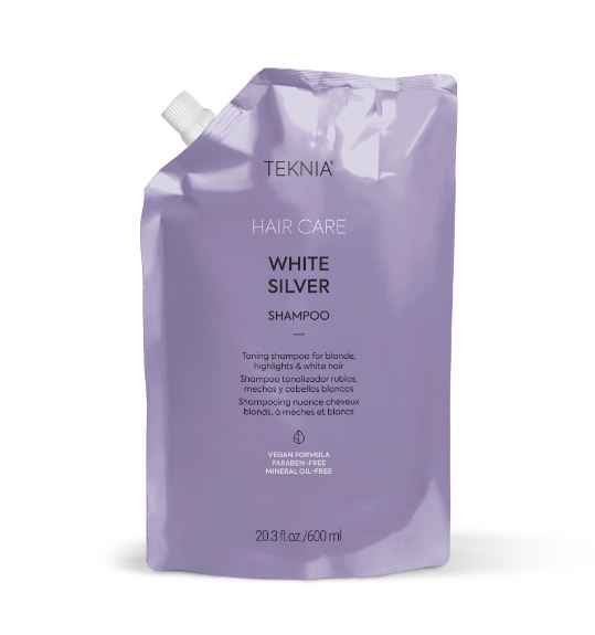 Lakme Teknia WHITE SILVER Szampon do wł.siwych i blond REFILL 600ml