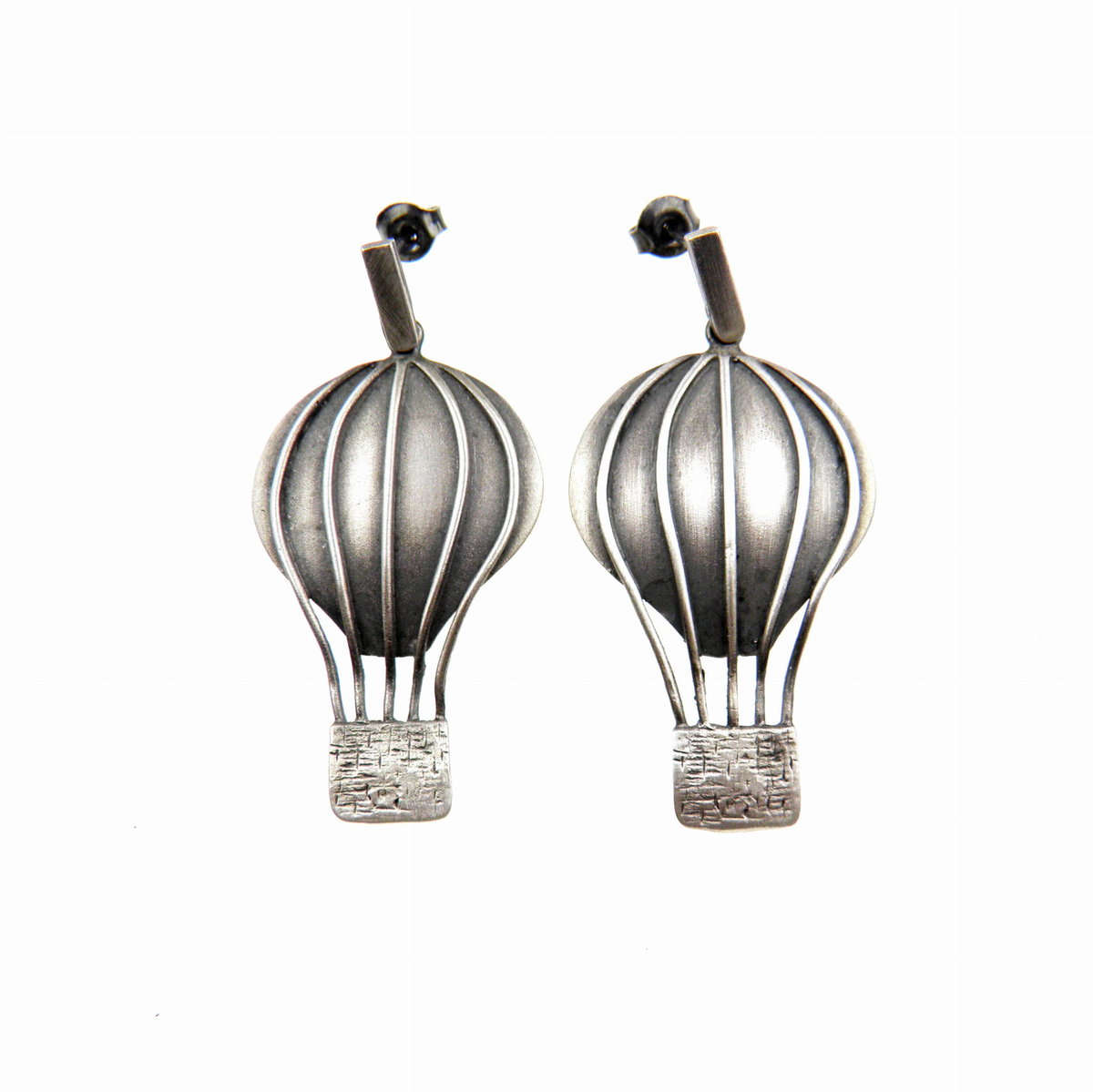 Balony duże kolczyki srebrne na sztyftach