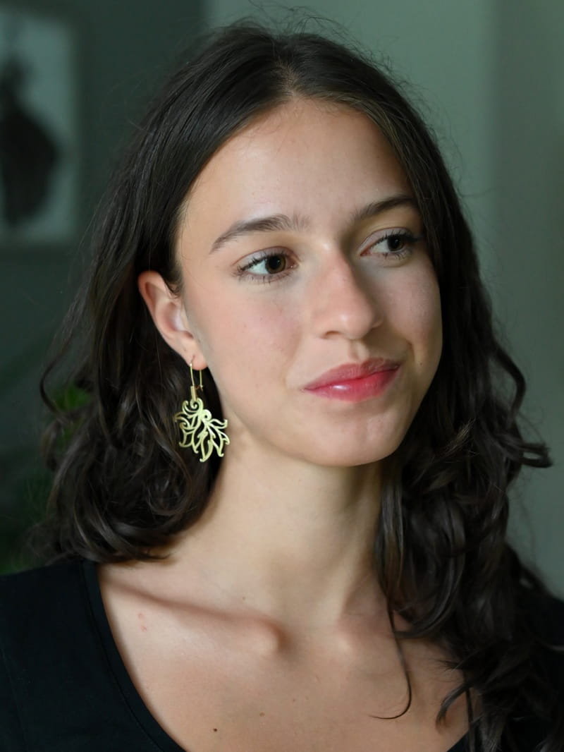 Kolczyki pozłacane srebrne - Złote płomyki