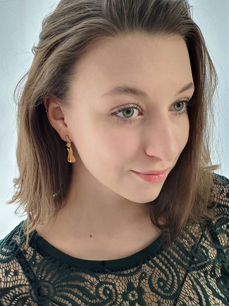 Kolczyki srebrne - Pozłacane koty mini