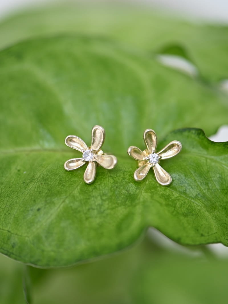 Kolczyki pozłocone z Kwiatuszkami - Subtell