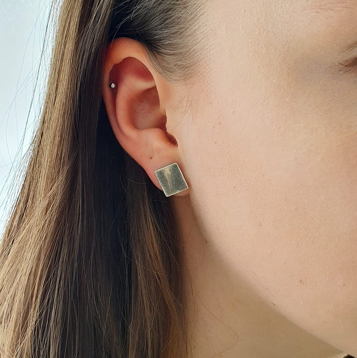 Meteory mini - kolczyki srebrne na sztyftach