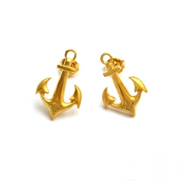 Kolczyki pozłacane - Kotwice