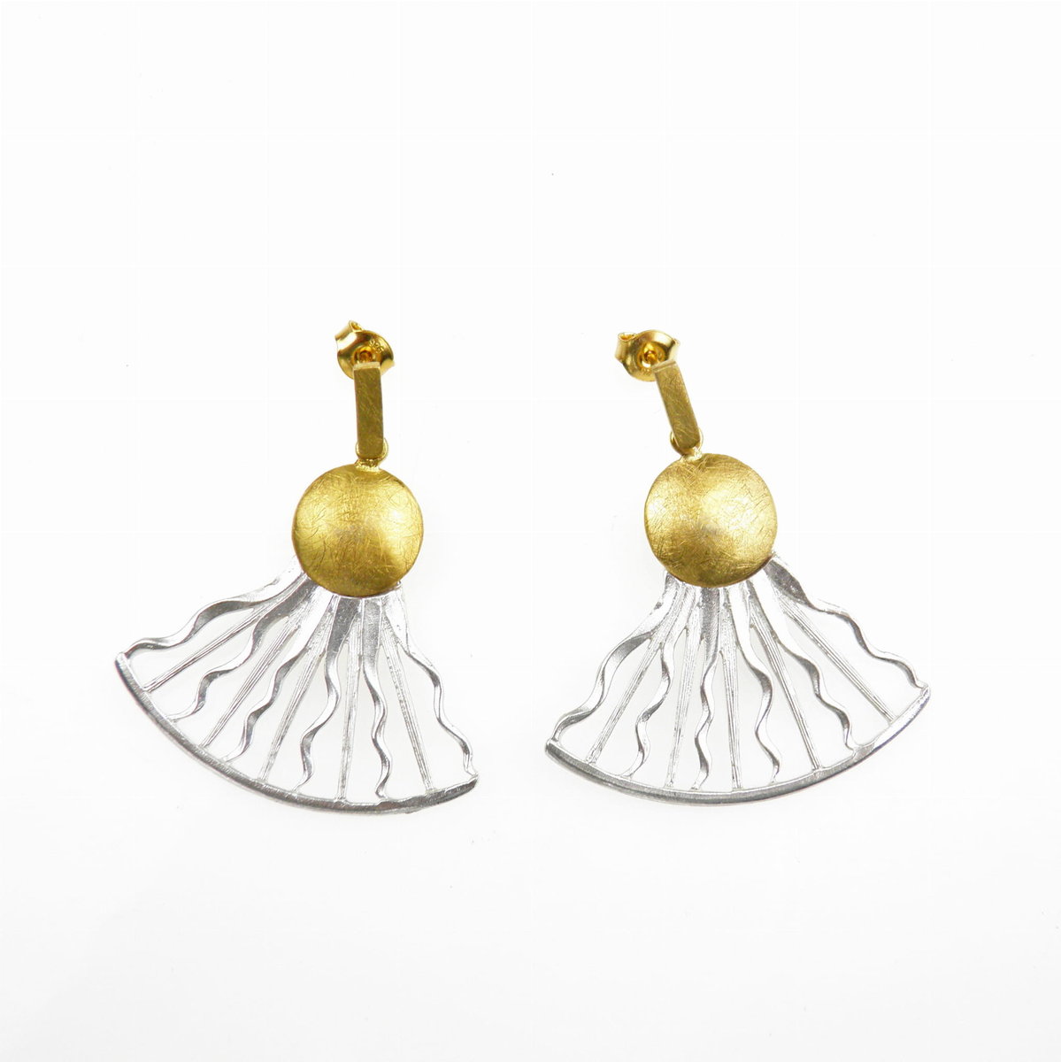 Kolczyki srebrne - Promienie słońca małe na sztyftach