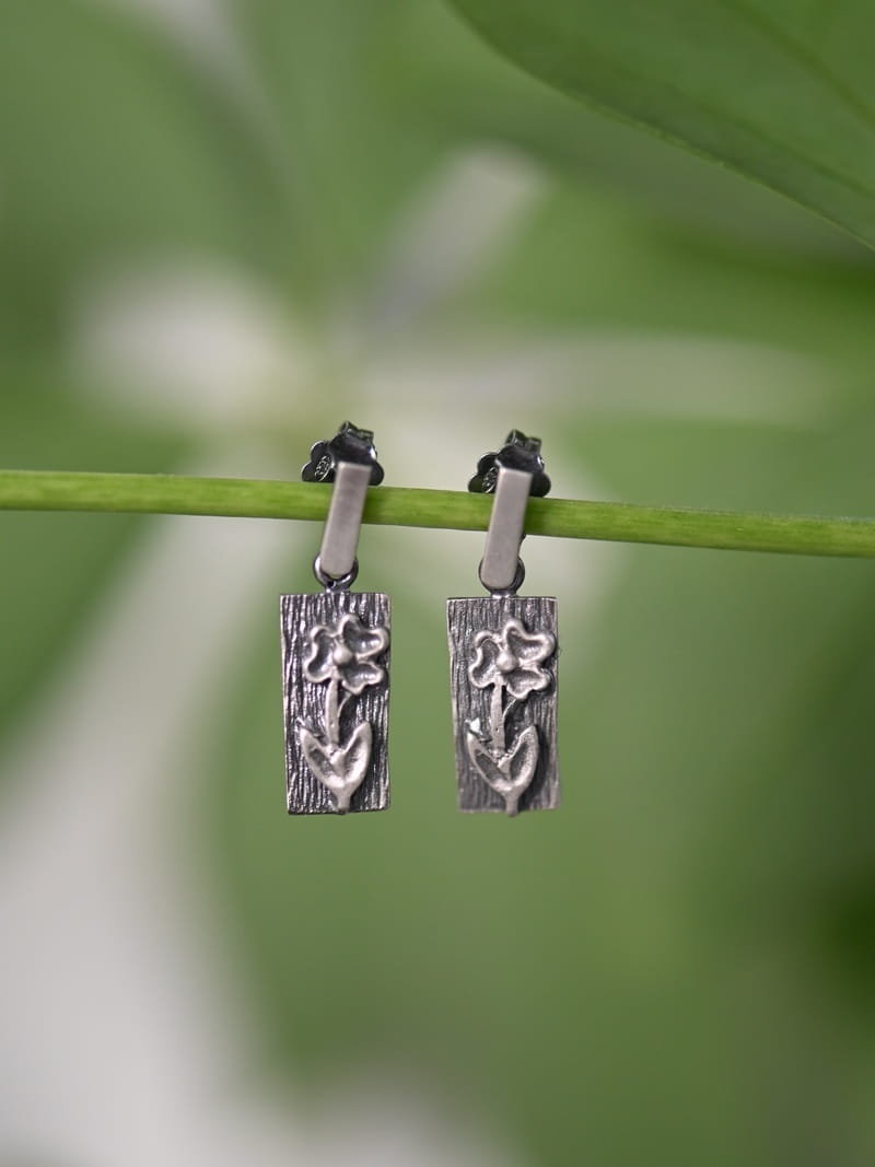 Kolczyki srebrne - Polny kwiat III