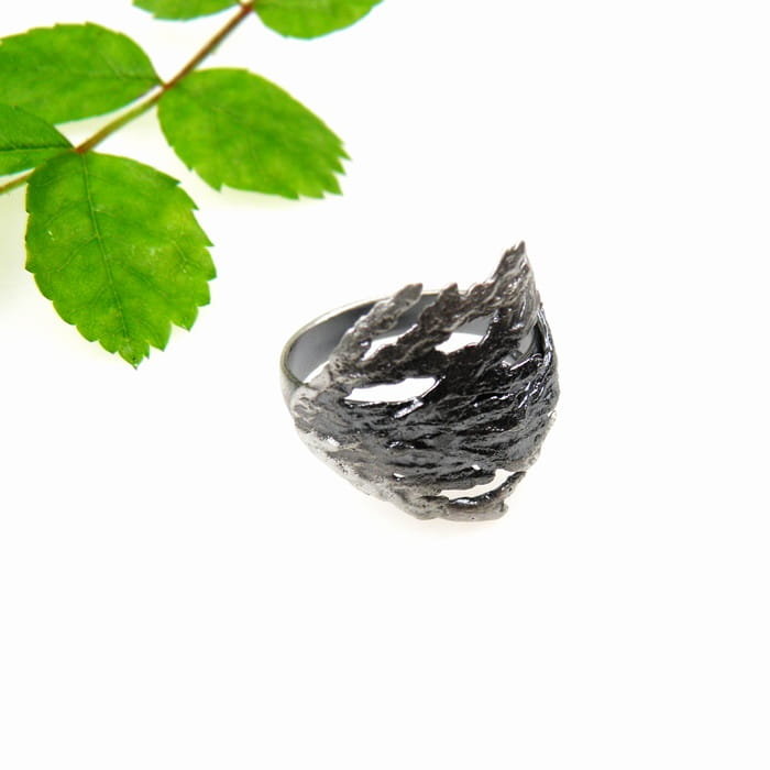 Tuja szara - pierścionek srebrny
