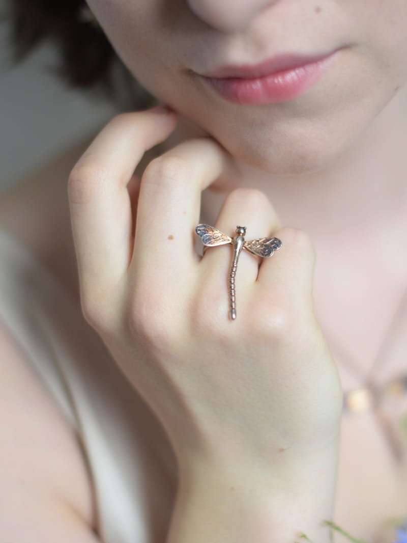 Pierścionek srebrny - Ważka W3