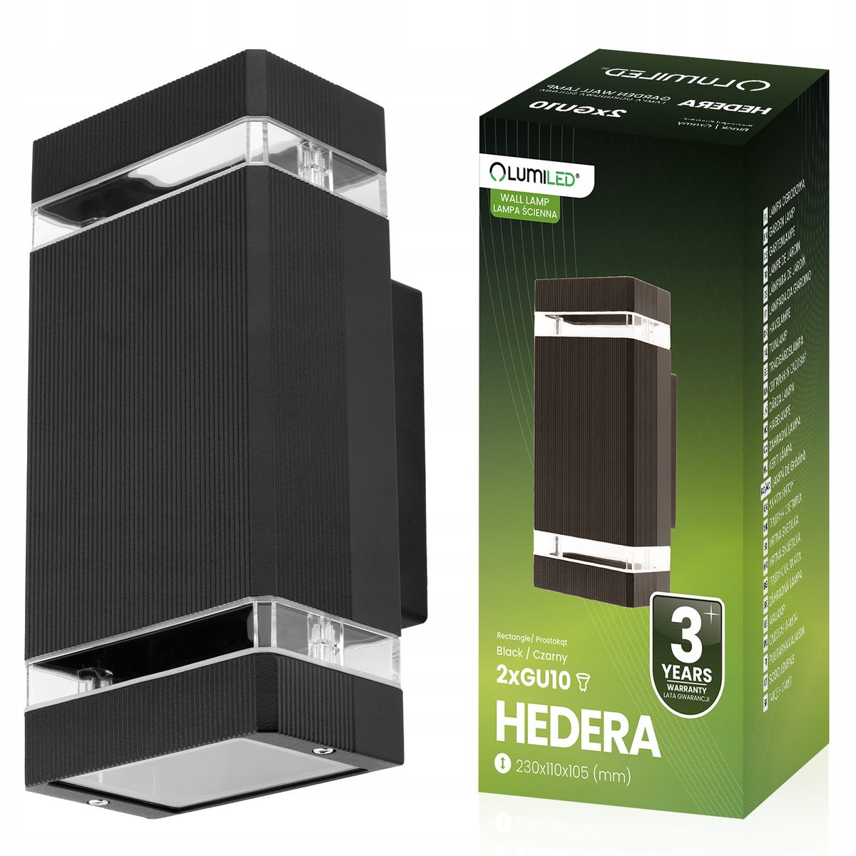 Kinkiet Ogrodowy Lampa Ogrodowa Zewnętrzna Elewacyjna ŚCIENNA 2x GU10 LED
