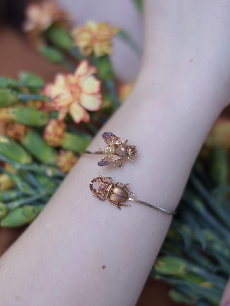 Bransoletka ze Skarabeuszem i Pszczołą Brązowa