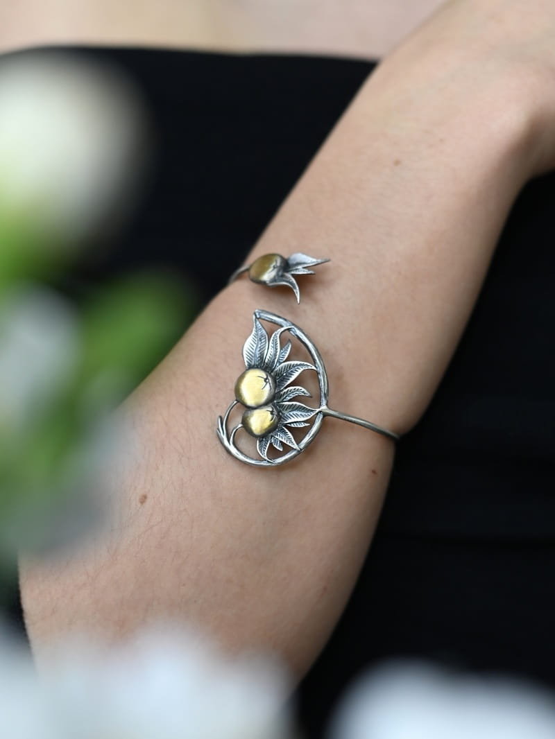 Bransoletka srebrna Jarzębinowa