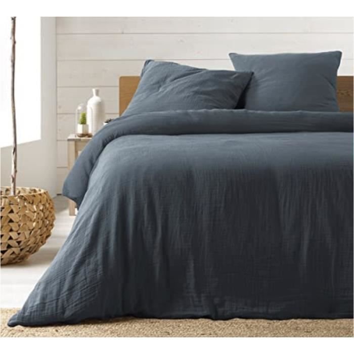 Pościel z gazy bawełnianej 240x260cm - Kilka kolorów - 240x260cm - niebieski