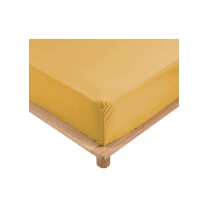 Prześcieradło perkalowe - Czapka 30 cm - Kilka rozmiarów - Kilka kolorów - 180x200cm - żółty