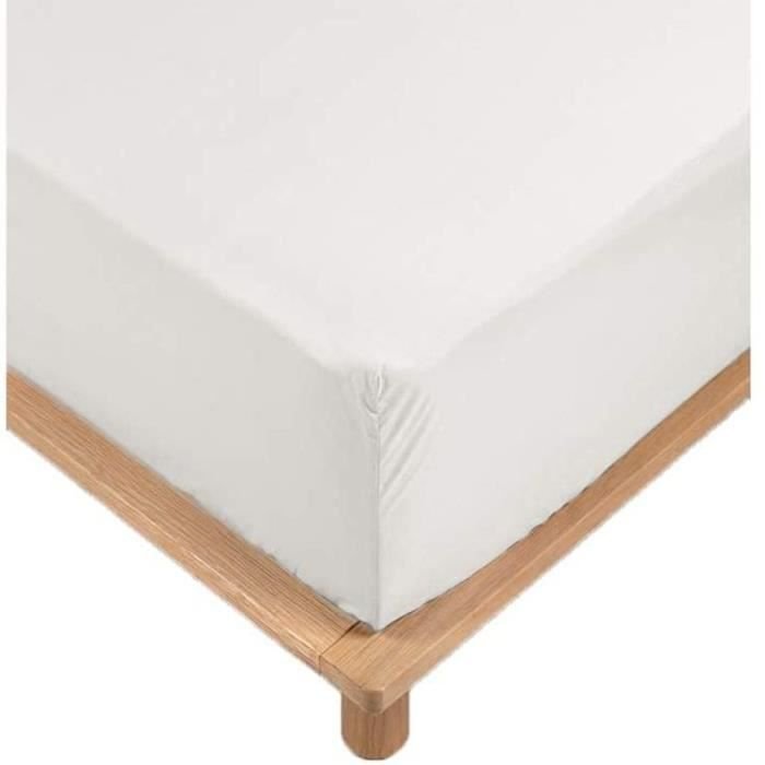 top Perkalowe prześcieradło 90x190 cm Bonnet 30 cm Ecru