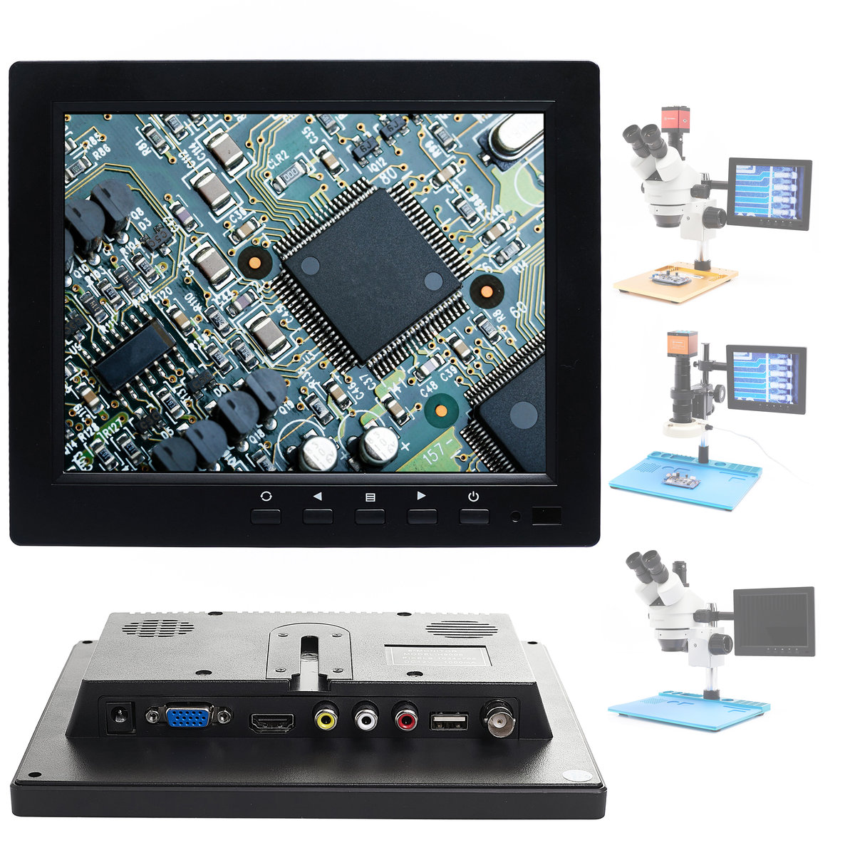 Wyświetlacz Do Mikroskopu Stereoskopowego Cyfrowego HDMI VGA 8 cali Techrebal