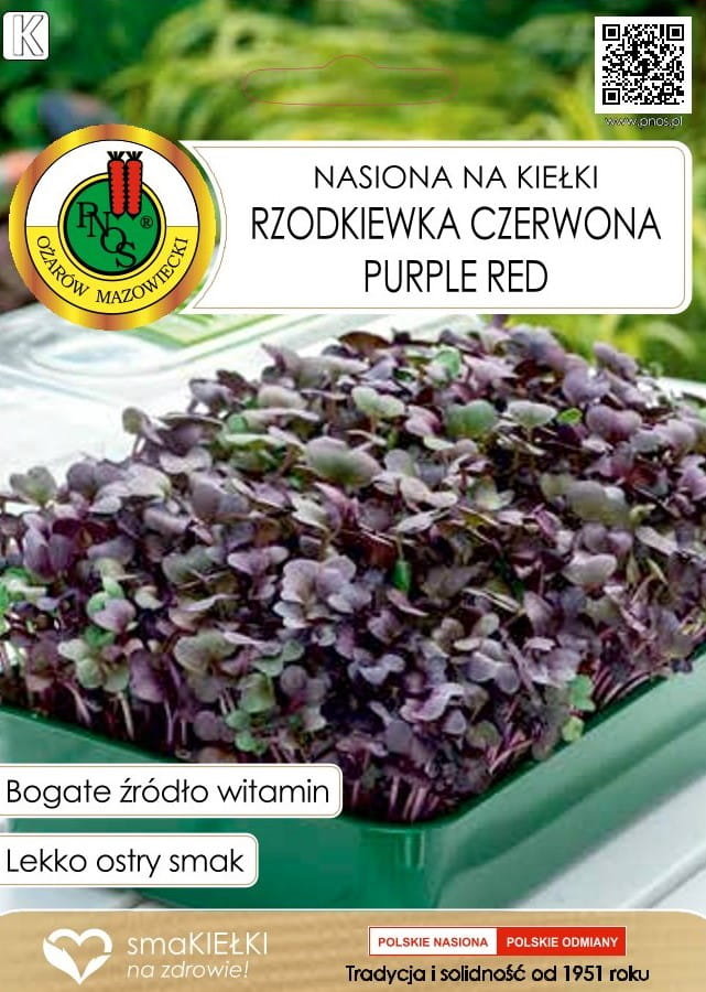 RZODKIEWKA CZERWONA PURPLE RED NASIONA NA KIEŁKI BEZ GMO 5g