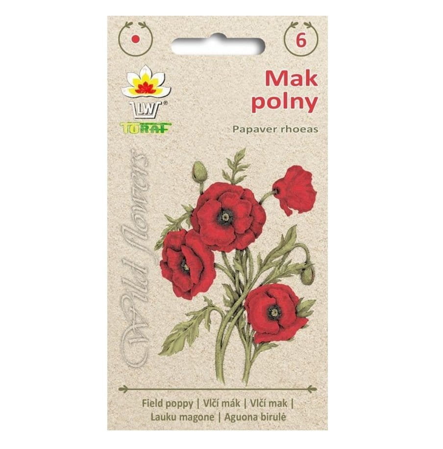 MAK POLNY czerwony nasiona kwiatów Wild Flowers 1g