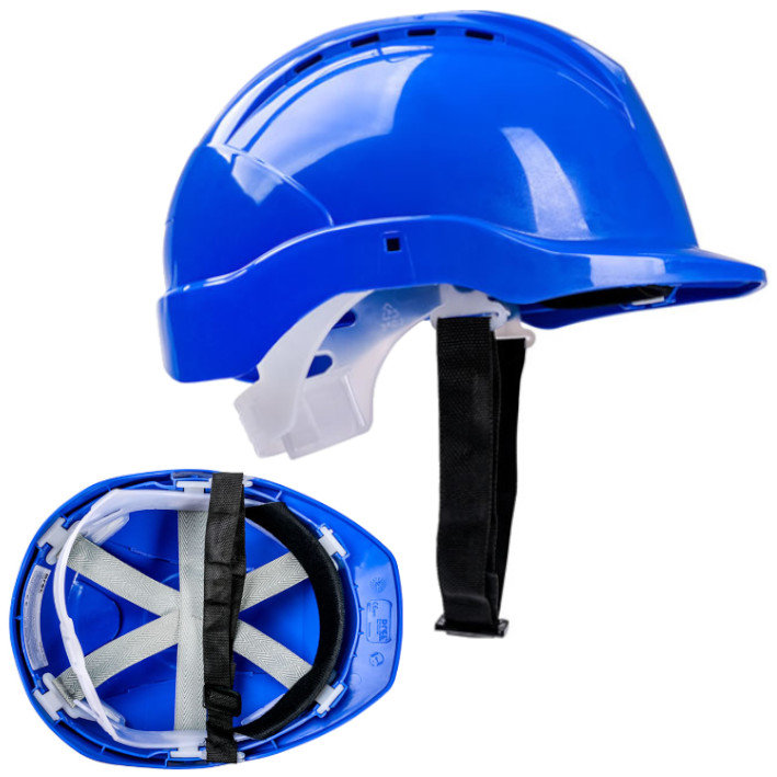 KASK OCHRONNY HEŁM BUDOWLANY NIEBIESKI