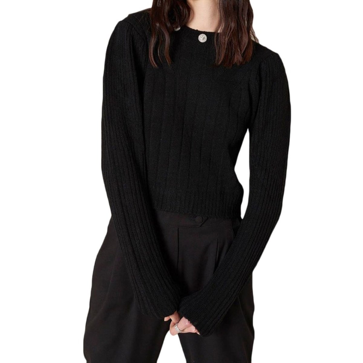 Sweter damski Silvian Heach Tuman klasyczny czarny-L