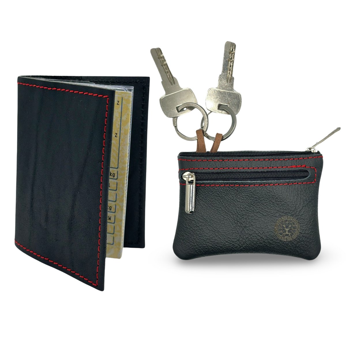 Zestaw Dla Kierowcy - Etui na Klucze + Etui na Dowód - Skóra naturalna