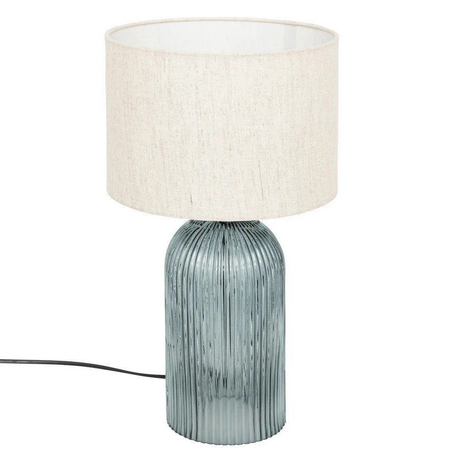 Lampa stołowa szklana niebieska 42 cm