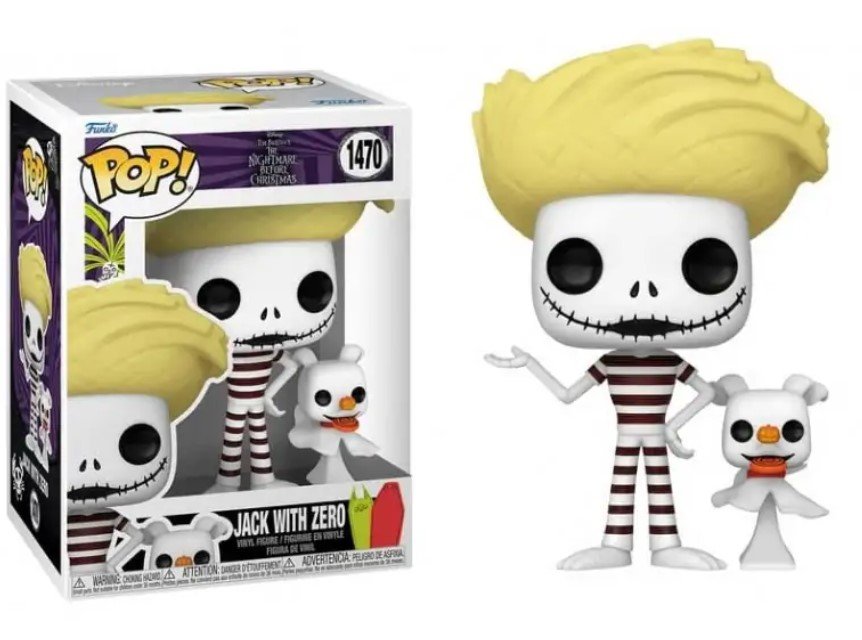 funko pop! nbx & buddy 1470 jack with zero (beach) jack skellington