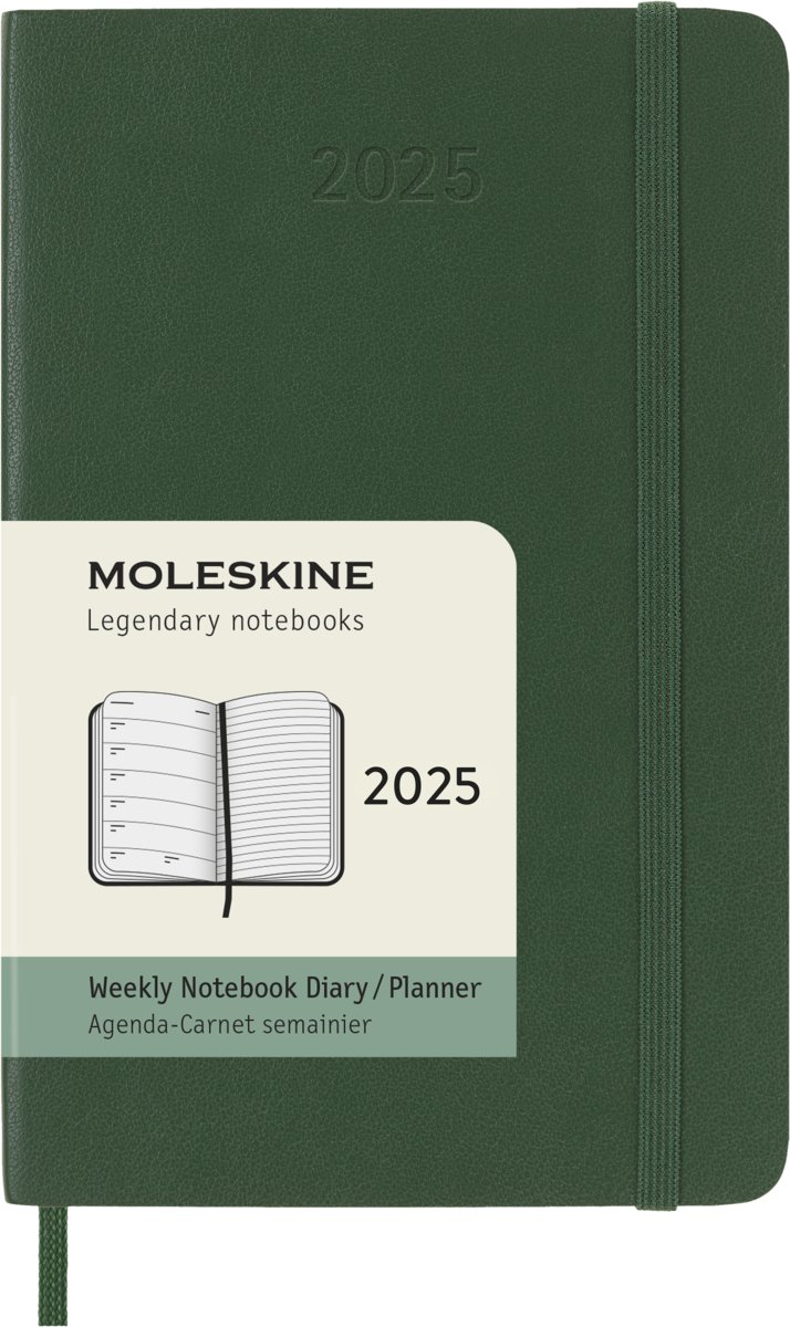 MOLESKINE kalendarz 2025 ZIELONY POCKET WEEKLY SOFT TYGODNIOWY (9x14)