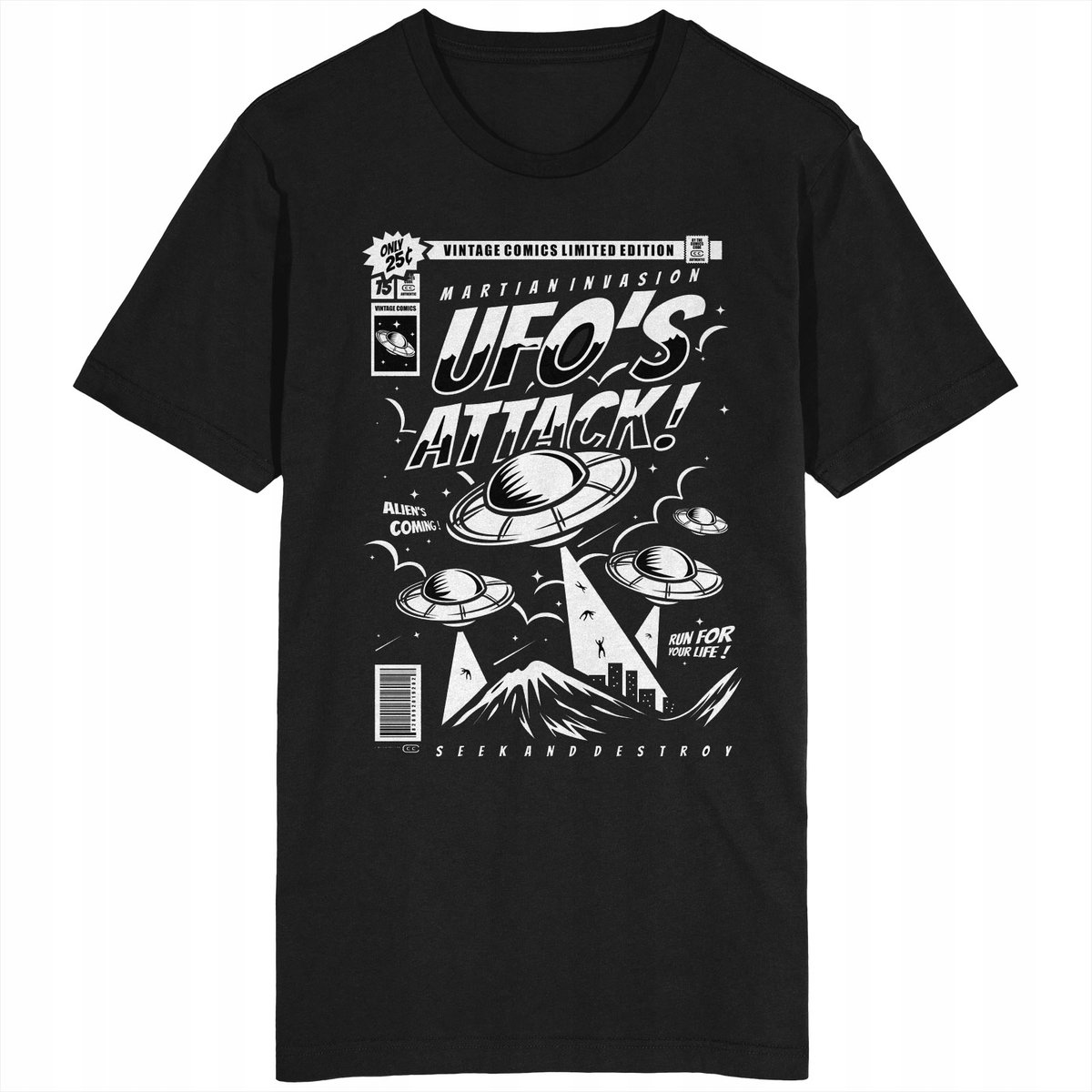 Atak UFO Koszulka Alien Mars Strefa 51 Archiwum X