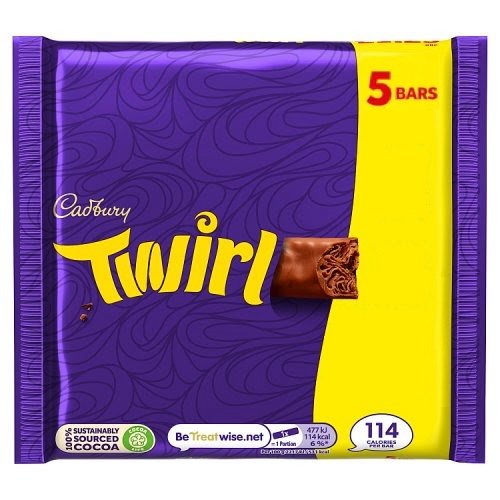 Cadbury Twirl batony z zakręconej mlecznej czekolady 5x21,5 g