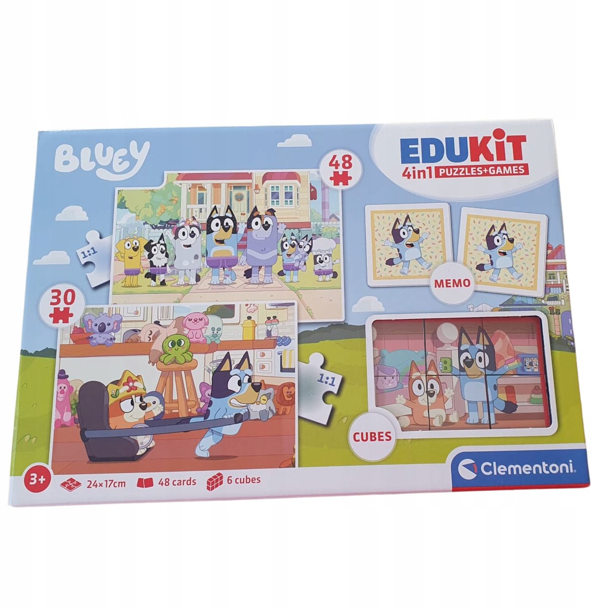 Puzzle +Gry 4w1 Bluey Clementonii +3 lata
