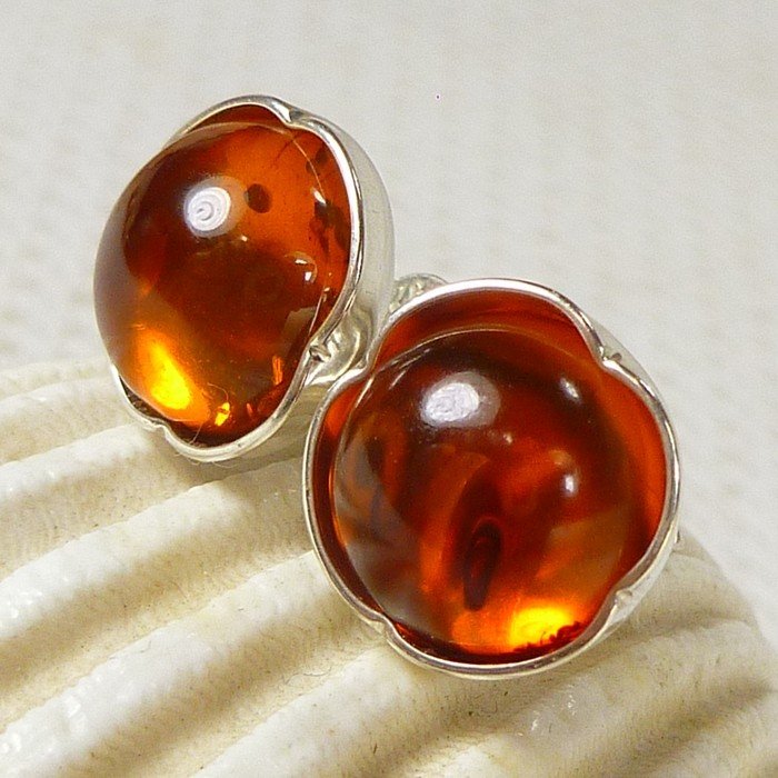 201-57 Kolczyki Srebro z Bursztynem