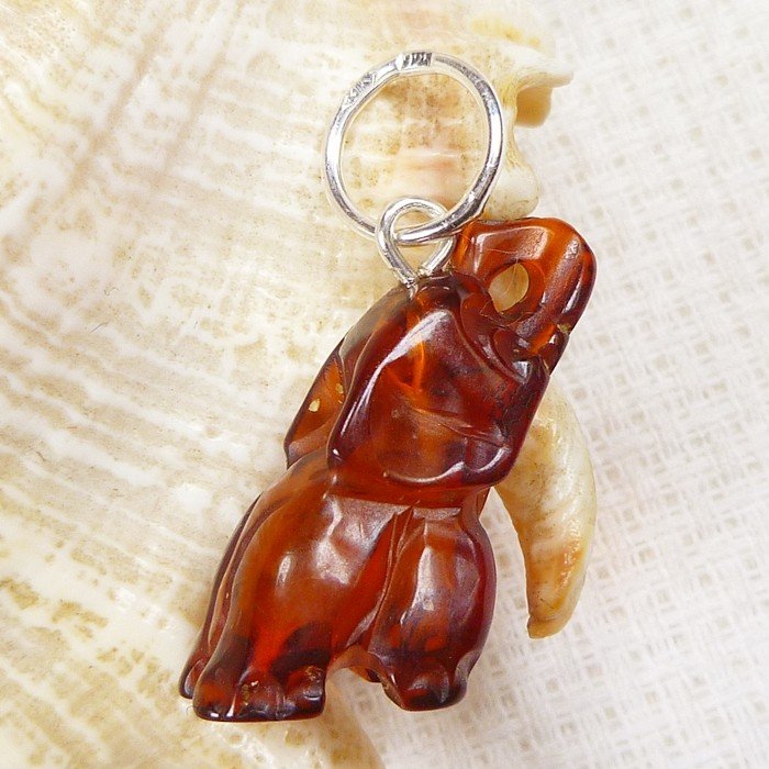 688-27 Wisiorek Srebro z Bursztynem -HAND MADE-
