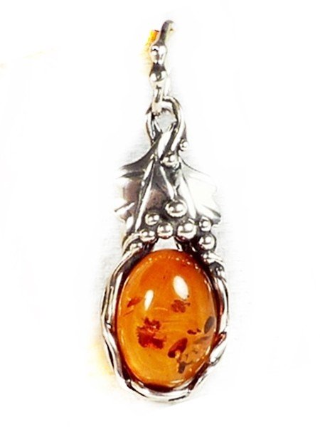 629-13 Wisiorek Srebro z Bursztynem