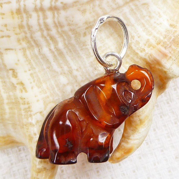 688-24 Wisiorek Srebro z Bursztynem -HAND MADE-