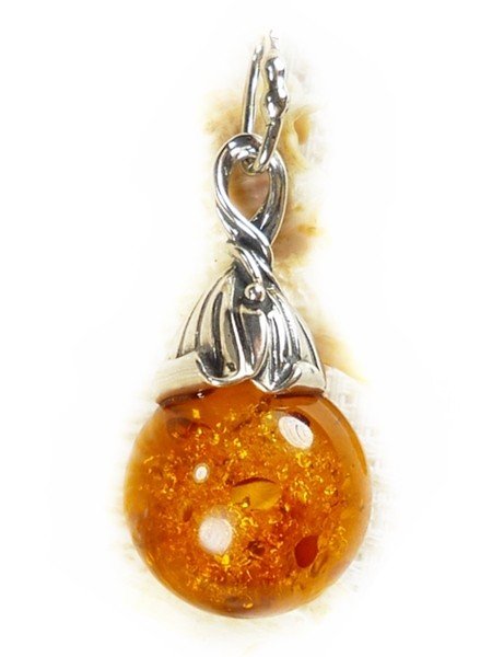 621-41 Wisiorek Srebro z Bursztynem