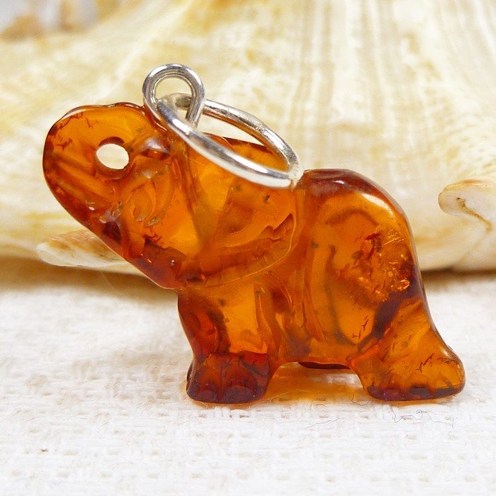 688-17 Wisiorek Srebro z Bursztynem -HAND MADE-