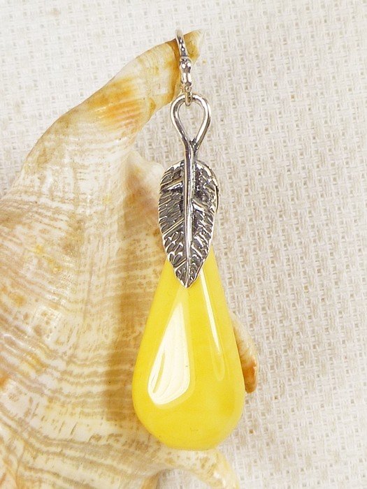 604-55 Wisiorek Srebro z Bursztynem