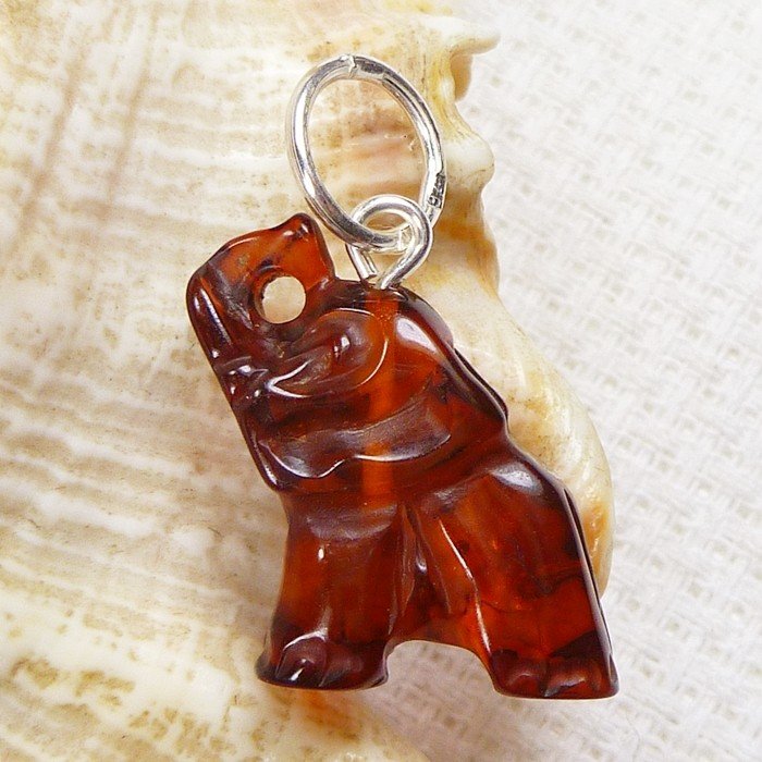 688-32 Wisiorek Srebro z Bursztynem -HAND MADE-