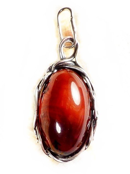 615-19 Wisiorek Srebro z Bursztynem