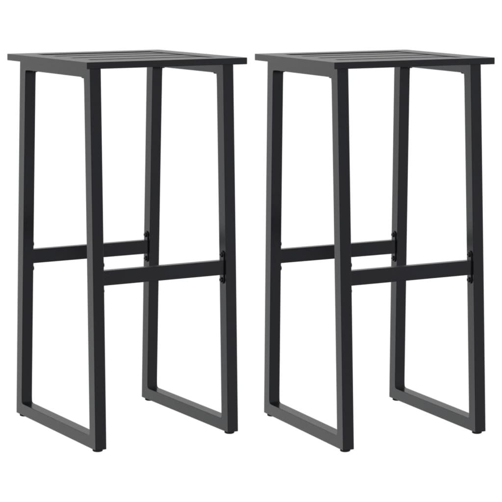 vidaXL Stołki barowe, 2 szt., czarne, 38x38x80 cm, malowana stal