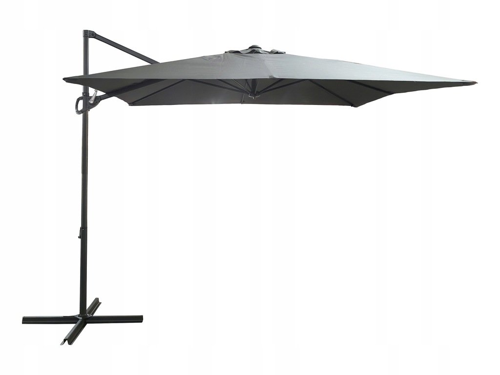 Duży Solidny Rozkładany Regulowany Parasol Ogrodowy 250Cm Seattle C. Szary